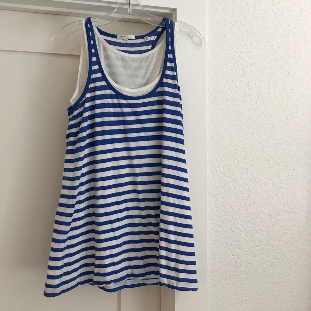 Blue and white striped Vince shirt